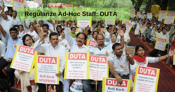 DUTA Teachers Demand Regularization of Ad Hoc Staff