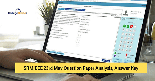 SRMJEEE 23rd May 2021 Question Paper Analysis, Answer Key, Solutions