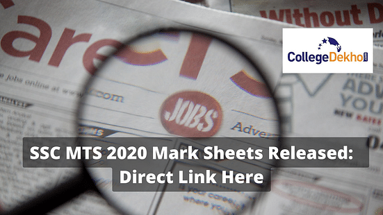 SSC MTS 2020 Mark Sheets Released
