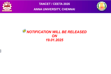 TANCET 2025 Notification to be out on January 19; Official website updated