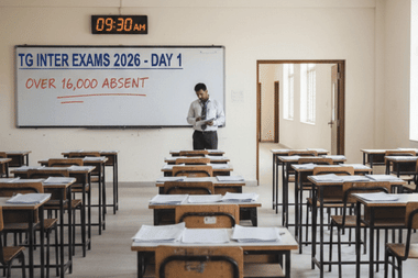 TG Inter Exams 2026: Over 16,000 students skip on Day 1; Grace time provided for latecomers
