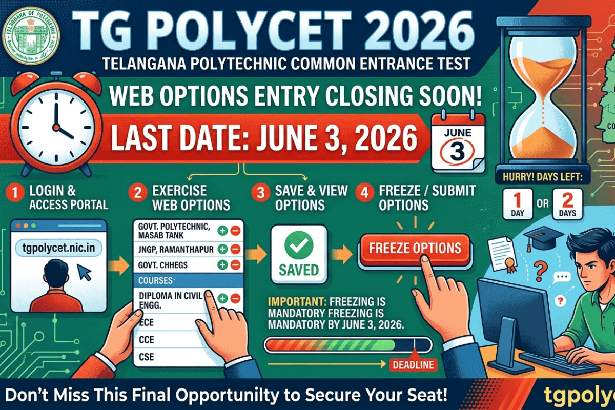 TG POLYCET 2026 Web Options Last Date June 3: Last chance to fill college options