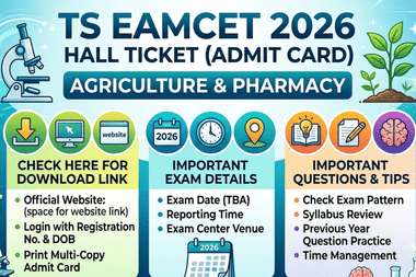 TS EAMCET Hall Ticket 2026 LIVE Updates: Download Link for Agriculture & Pharmacy; Important Questions