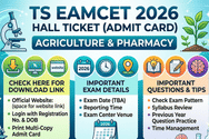TS EAMCET Hall Ticket 2026 (OUT) LIVE Updates: Download Link for Agriculture & Pharmacy; Important Questions