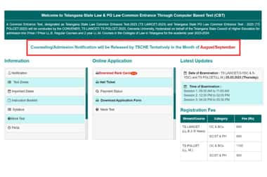 TS LAWCET 2023 Official Counselling Notification Date Declared
