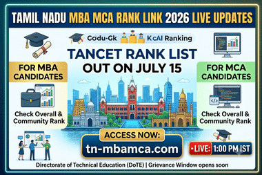 Tamil Nadu MBA MCA Rank Link 2026 LIVE Updates