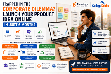 A 6-month roadmap chart of the EntreLogy and CollegeDekho PGP program