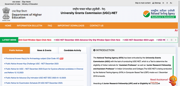 UGC NET Cut Off December 2023 Live Updates