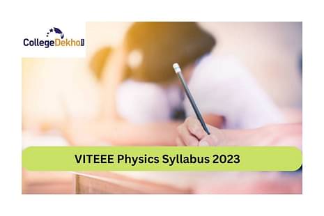VITEEE Physics Syllabus 2023