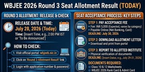 WBJEE 2026 Round 3 Seat Allotment Result (TODAY): Release Time; Seat Acceptance Process