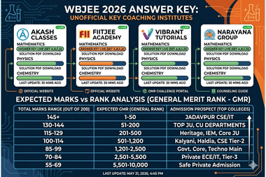 WBJEE Answer Key 2026 Live Updates