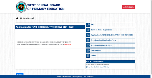 WB TET Admit Card 2023 Link