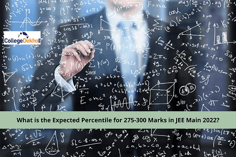 What is the Expected Percentile for 275-300 Marks in JEE Main 2022?