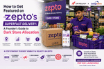 Zepto delivery rider picking up products from a local dark store warehouse