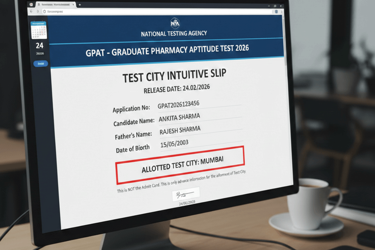 GPAT Test City Intimation Slip 2026 Release Time Prediction