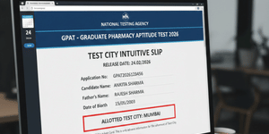 GPAT Test City Intimation Slip 2026 Release Time Prediction