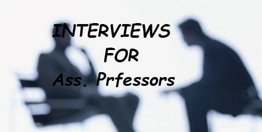 Interviews for Assistant Professor will be from 13th to 22nd July.