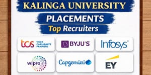 Kalinga University placements banner showcasing top recruiters and campus placement highlights.