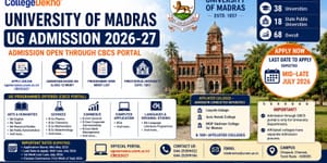 University of Madras UG Admission 2026