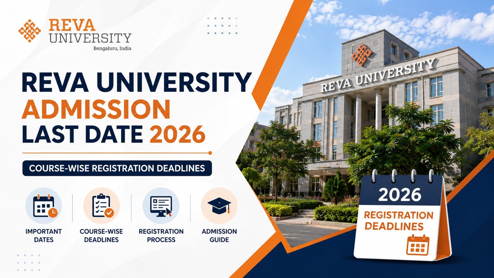 REVA University Admission Last Date 2026: Course-Wise Registration Deadlines