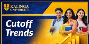 Kalinga University Cutoff Trends 2026 rising graph showing admission score analysis.