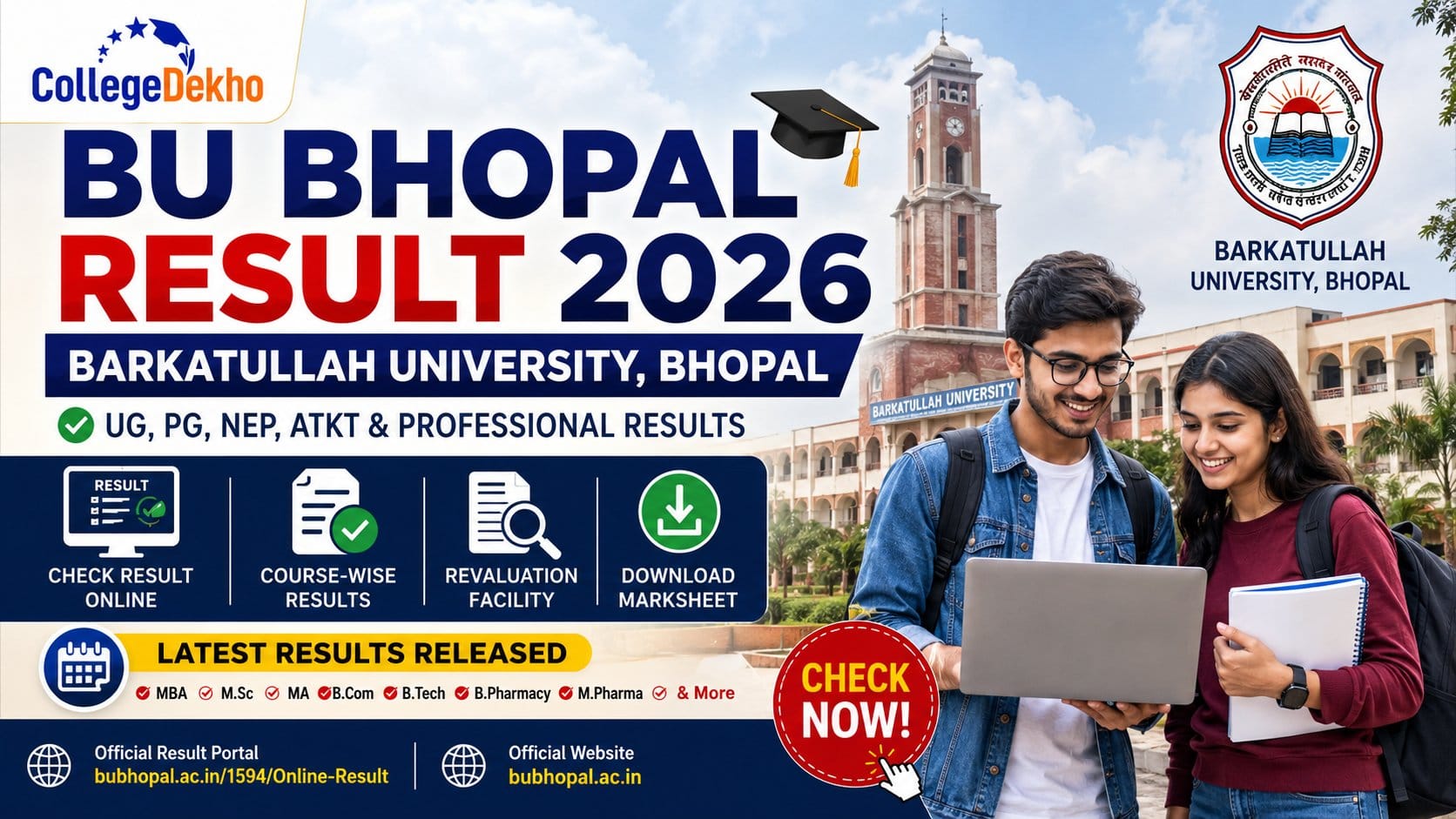 BU Bhopal Result 2026 Out