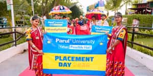 Parul University NAAC A++ 3500 placements 60 LPA Microsoft 43 LPA Gujarat record Dhoni
