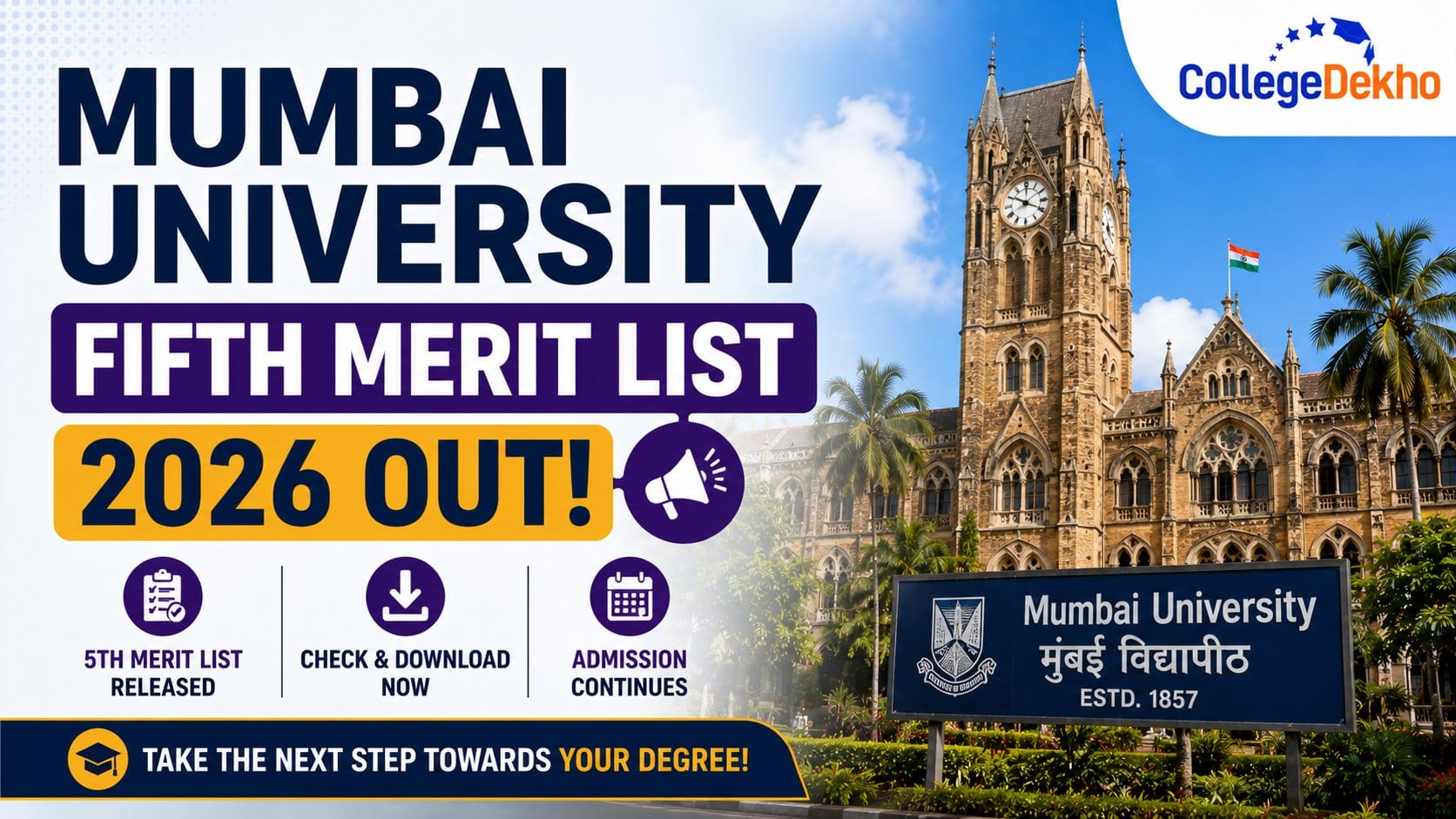Mumbai University Fifth Merit List 2026
