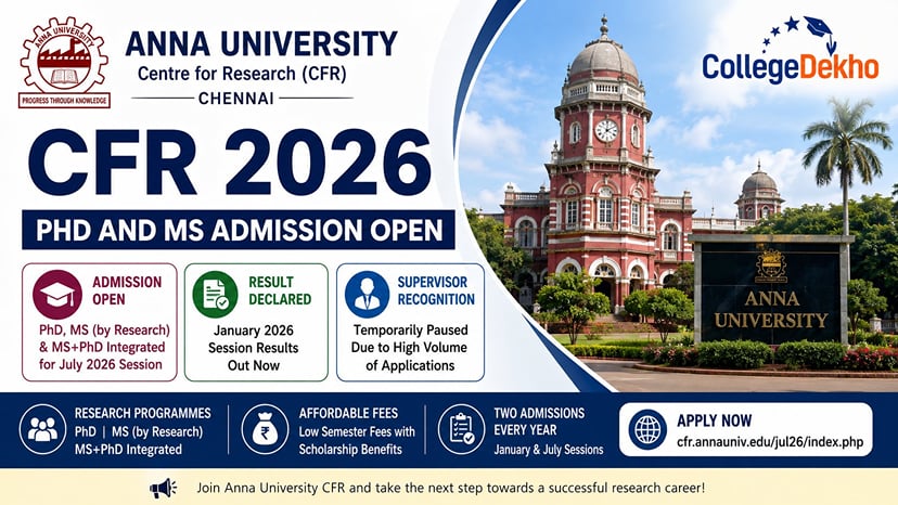 CFR Anna University July Admission 2026 (Open): Course, Fees ...