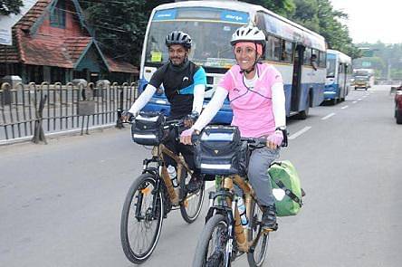 Two Cyclists on Mission for Girl Child Education
