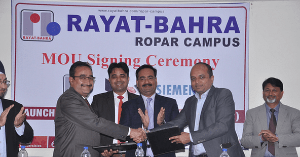 Siemens Ltd. Signs MoU with Rayat-Bahra Ropar Campus to Provide Leading-Edge Training Program