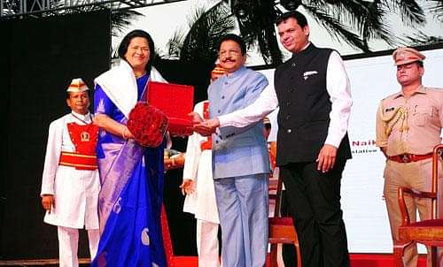 Madam Grace Pinto felicitated for Contribution in Modern Education.