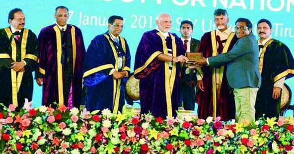 VC of University of Hyderabad Honoured by PM Modi at Indian Science Congress Meet