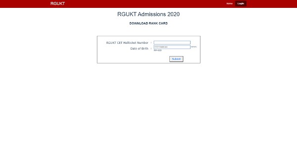 RGUKT CET 2020 Rank Card/ Merit List Download