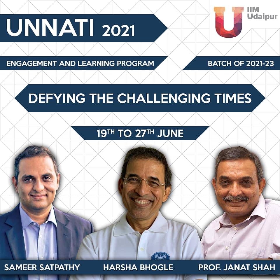 IIM Udaipur Commences Unnati '21 - A 9-Day Virtual Engagement and Learning Program
