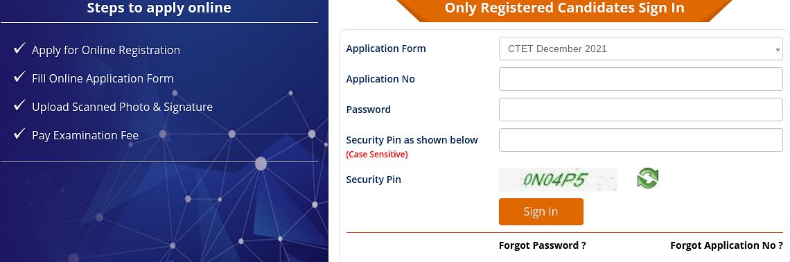 CTET application form 2022