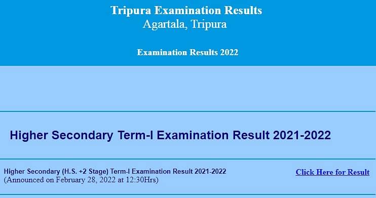 TBSE Class 12th result 2022