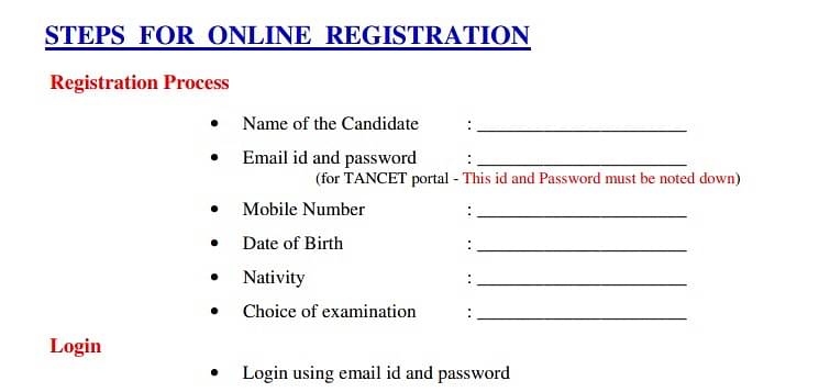 tancet registration