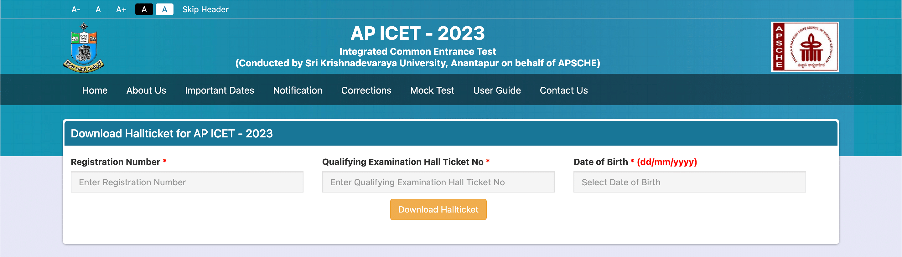 AP ICET Hall Ticket Login 2023