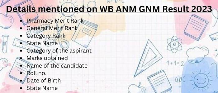 Details Mentioned on WB ANM GNM 2023 Result