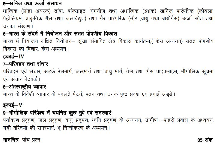UP Board Class 12 Geography Syllabus