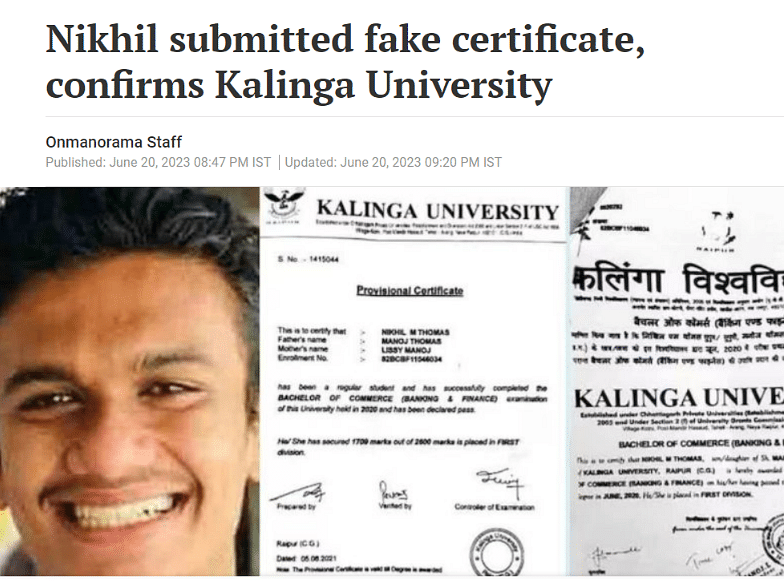 Is Kalinga University sell fake degrees? 