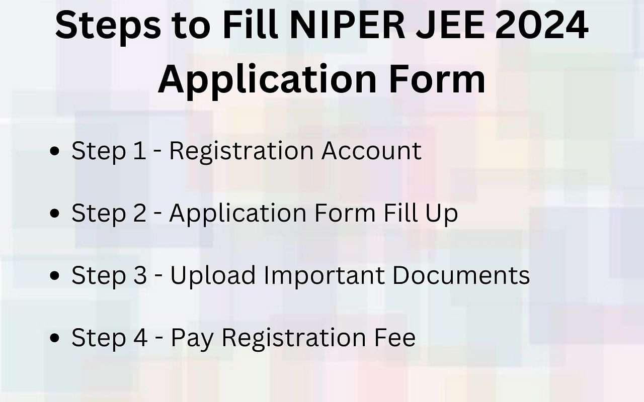Steps to fill NIPER JEE Application Form 2024