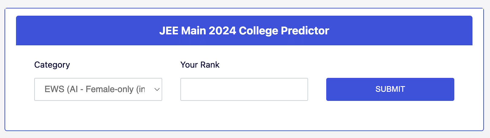 JEE Main College Predictor 2024