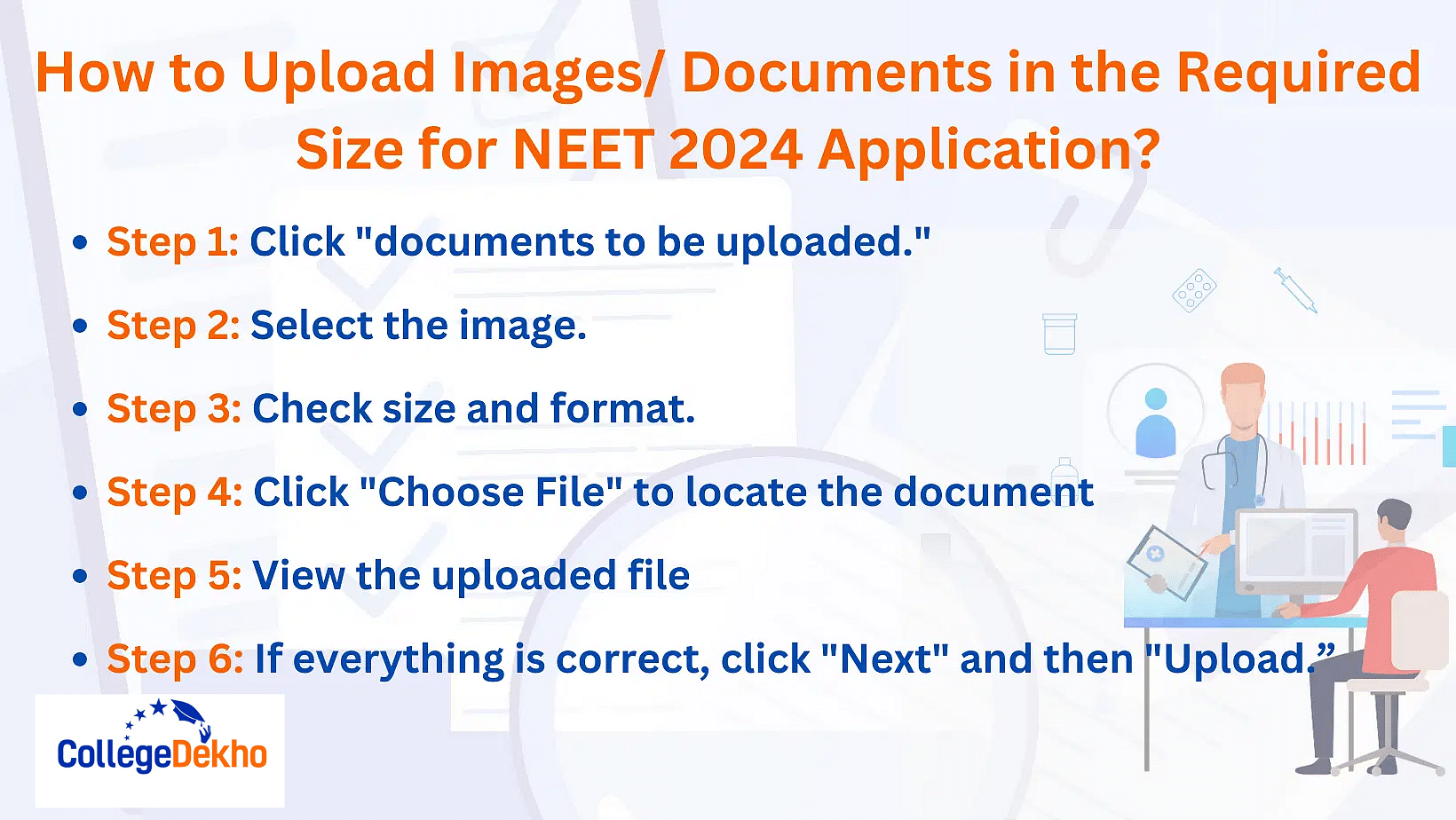 List of Documents Required for NEET 2024 Application Form Size, Format