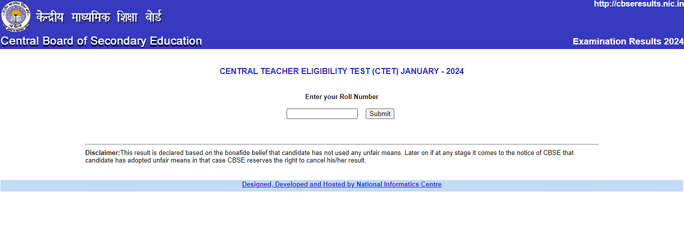 ctet result 2024 hindi