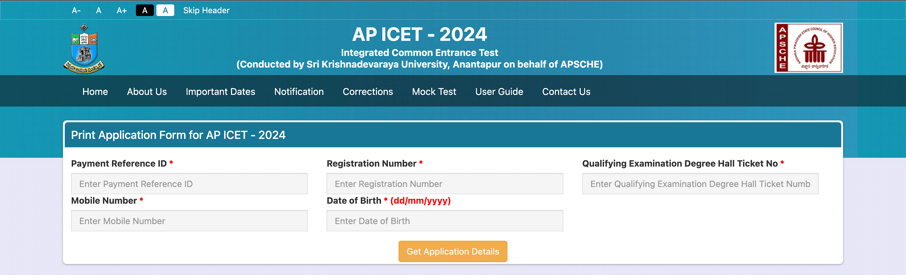 AP ICET 2024 Print Form