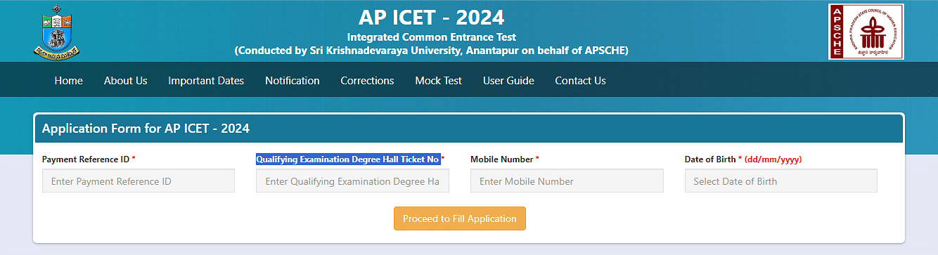 AP ICET Application Form 2024
