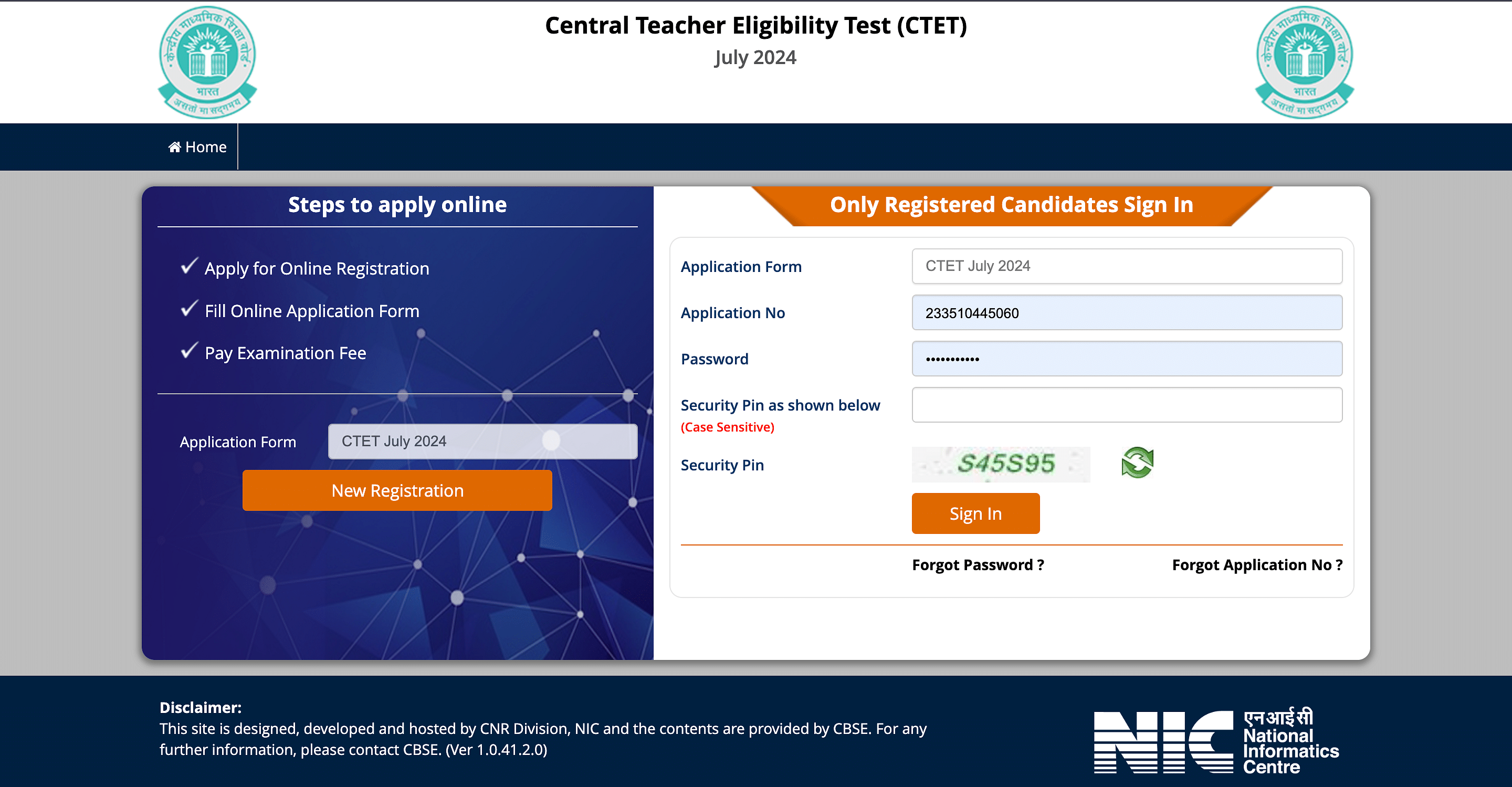 CTET 2024 Application Form (Closed) Correction Window (Closed), Check