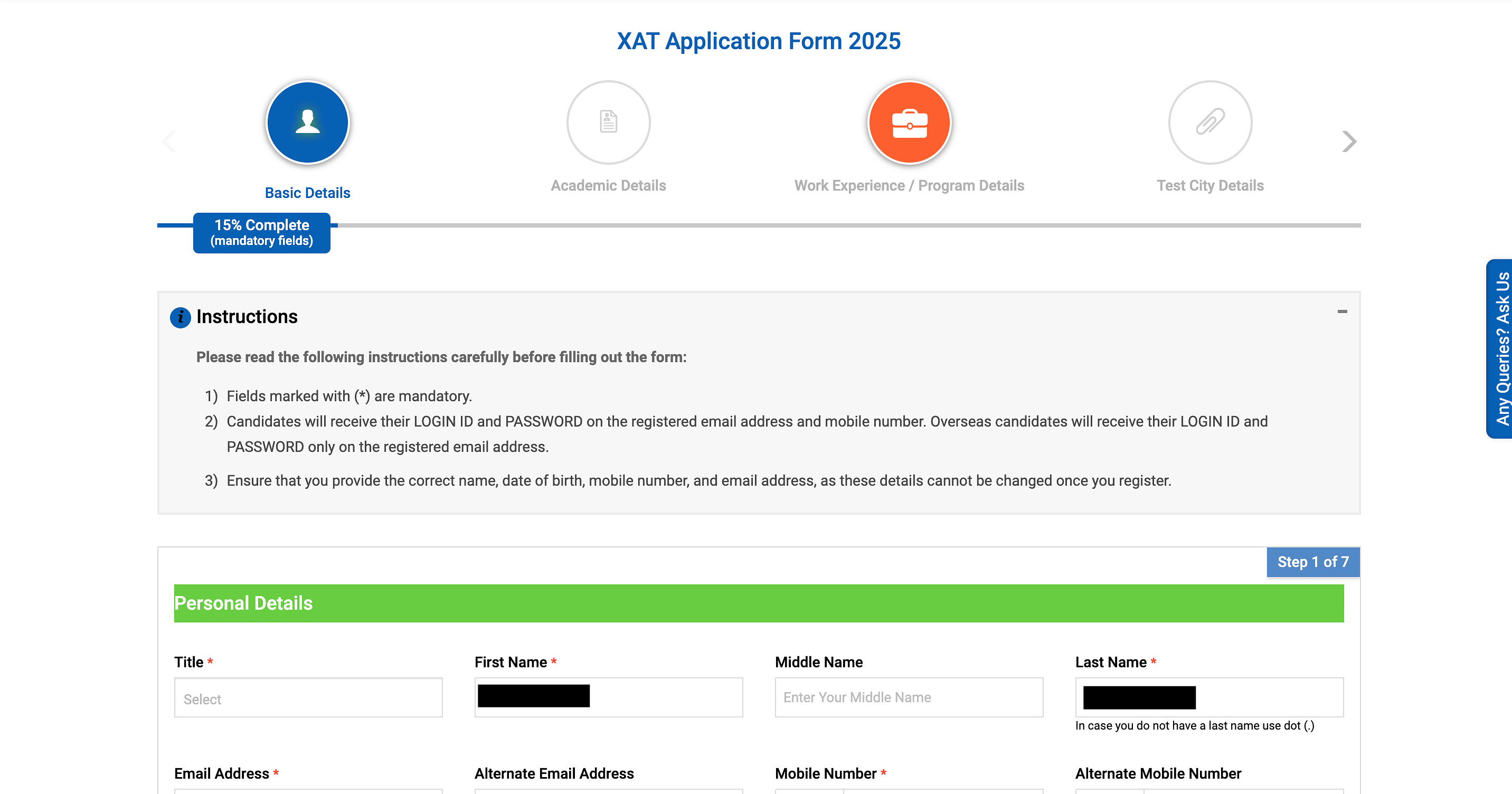 XAT 2025 Application Form